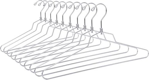 Miniatura 11 de Perchas de metal de calidad, gancho giratorio, acero inoxidable, resistente, ropa de alambre, 10 estándar, 17 pulgadas