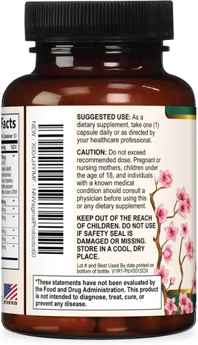 Miniatura 8 de Probióticos vaginales para mujeres, equilibrio de pH con prebióticos y lactobacilos, 50 mil millones de UFC por cápsula, suplementos de salud