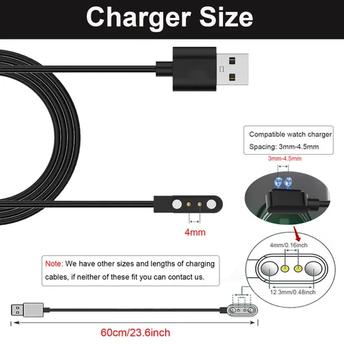 GloryFit - Cargador de reloj inteligente GloryFit T80 T70 T60 T50 P99 P98, cable de carga magnético para PuqoT80, CASCHOT70/P98, MatastT60/P99,