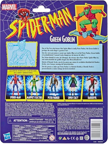 Miniatura 3 de Hasbro Marvel Legends Series - Figura de acción coleccionable de 6 pulgadas de Spider-Man, traje de Duende Verde, colección retro