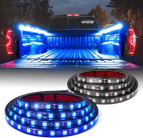 Xprite Kit de tiras de luces LED azules de 60 pulgadas, barra de iluminación decorativa para camionetas de carga, camionetas, SUV, RV, barco,