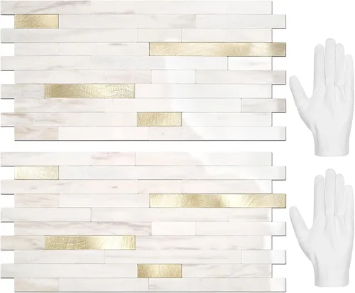 Miniatura 19 de STICKGOO 2 Hojas de Azulejos Adhesivos Despegables para Salpicadero, Azulejos Adhesivos para Salpicadero de Cocina y Baño, Aspecto de Madera Negro