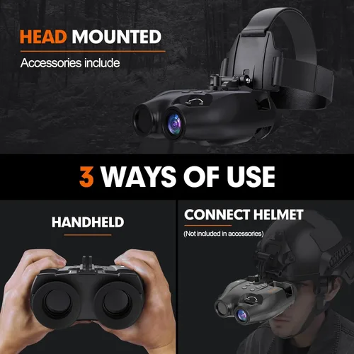 Miniatura 4 de Gafas de visión nocturna, prismáticos digitales de visión nocturna infrarroja de 984 pies con cámara, cabeza o casco, regalos tecnológicos