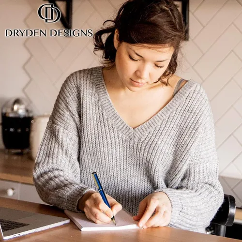 Miniatura 8 de Pluma estilográfica Dryden Luxury, clásica y moderna, de colección ejecutiva y vintage, idea de regalo de negocios y para la caligrafía, Azul Azul