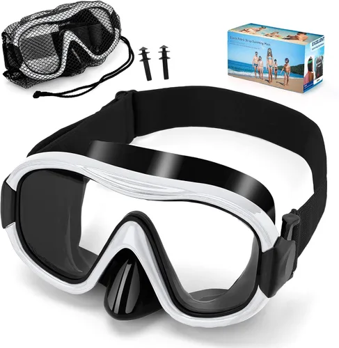 Miniatura 8 de Máscara de buceo, gafas de esnórquel antivaho profesionales, máscara de natación antifugas con correa ajustable suave y bolsa de malla, tapón