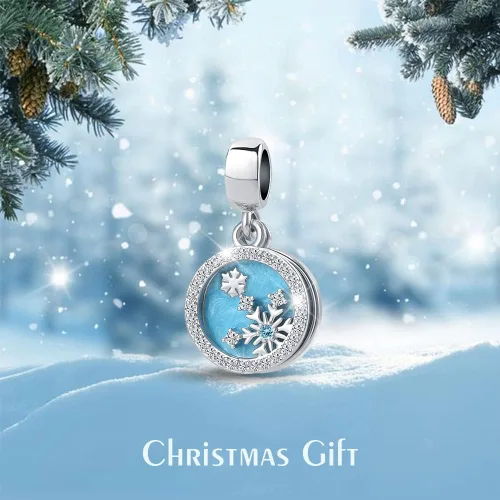 Miniatura 2 de QeenseKc Colgante con forma de copo de nieve para pulsera Pandora