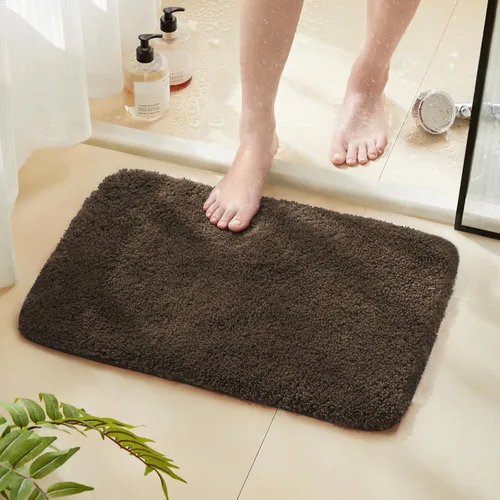 Miniatura 8 de TECHMILLY Alfombras Corredoras de Baño Super Suaves Peludas, Alfombras de Baño de Microfibra Gruesas Antideslizantes Absorbentes, Tapete de Baño