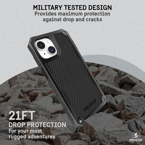 Miniatura 3 de Pelican Shield Series - Funda para iPhone 13/14 de 6.1 pulgadas [compatible con MagSafe] [protección contra caídas de grado militar de 21 pies]