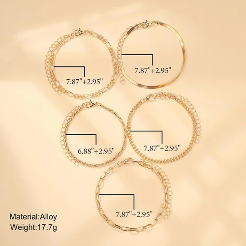 Miniatura 84 de Long tiantian Pulsera de oro gruesa para mujer, pulseras de oro delicadas, pulseras para mujer, pulseras apilables de eslabones de cadena