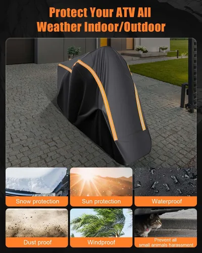 Miniatura 3 de Funda Completa para Motocicleta Impermeable para Almacenamiento Interior/Exterior, Funda Impermeable para Motocicleta Resistente con Tiras