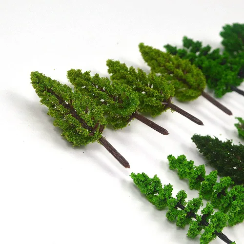 Miniatura 4 de 70pcs Mini modelo árboles tren paisaje mixto miniatura árboles artificial Wargame falso árbol ferrocarril paisaje diorama suministros paisaje