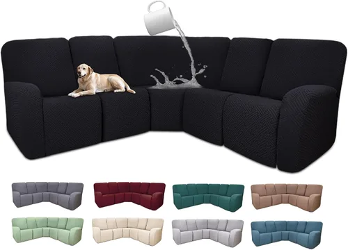 Miniatura 100 de Fundas de sofá reclinable seccional 100% impermeables para sofá reclinable en forma de L, funda de sofá modular de esquina en forma de L, fundas