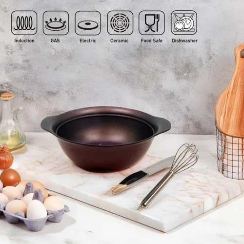 Miniatura 3 de TECHEF - Colección Art Pan, Olla de sopa con tapa de cristal, fabricada en Corea (2 cuartos de galón) Morado