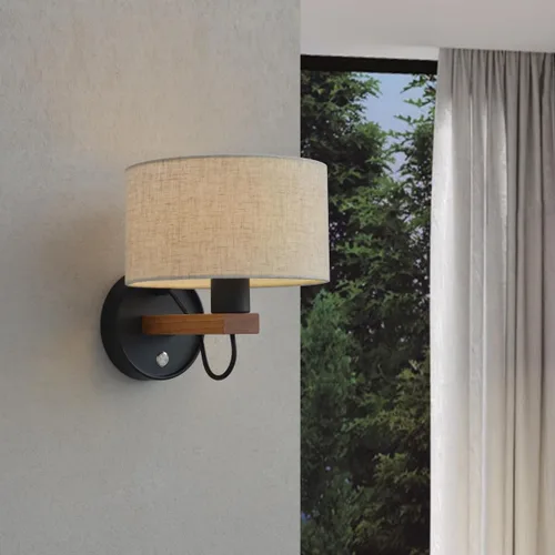 Miniatura 3 de DUHU Aplique de pared LED redondo, lámpara de pared de cemento gris cableada, lámpara de pared minimalista con diseño de acabado elegante