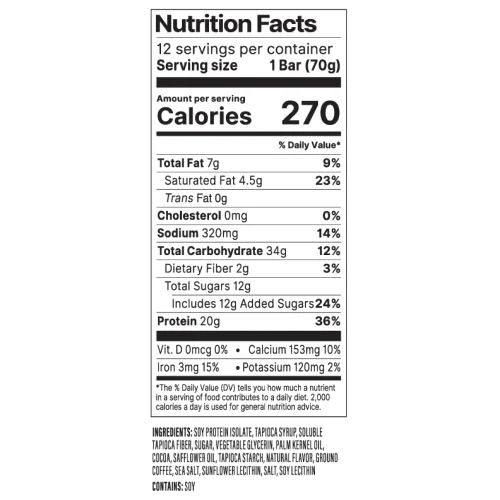 Miniatura 5 de PROBAR - Barra de PROTEÍNA, Café Crujiente, Sin OGM, Sin Gluten, Saludable, A Base de Plantas, Ingredientes de Alimentos Integrales, Energía Natural