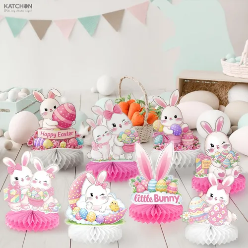 Miniatura 6 de KatchOn, Centros de mesa de Pascua para mesas, paquete de 12, decoraciones de conejo de Pascua para el hogar, centros de mesa y decoraciones
