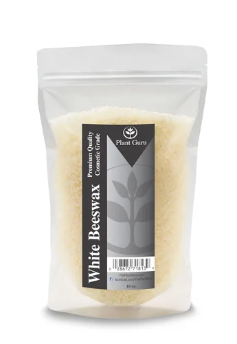 Gránulos de cera de abeja blanca de 16 onzas / 1 libra, 100% puro y natural, triple filtrado para el cuidado de la piel, cara, cuerpo y cabello,