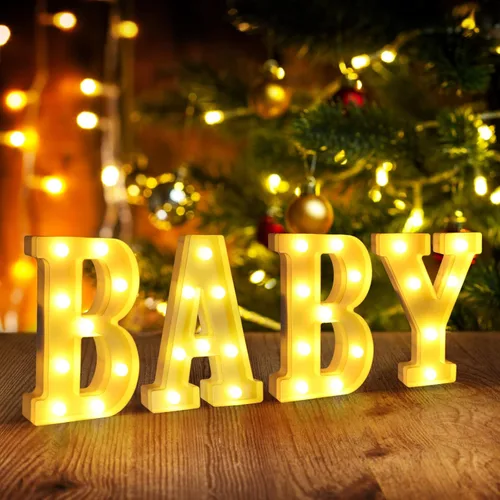 Miniatura 17 de Símbolo Ampersand LED Grande &, Letras de Marquesina Cartel 26 Letras del Alfabeto y 10 Números Luminosos para Decoración de Fiestas, Números