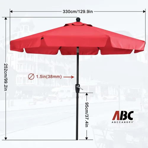 Miniatura 38 de ABCCANOPY Sombrillas prémium de 10 pies (3.05 m) para patio, beige claro