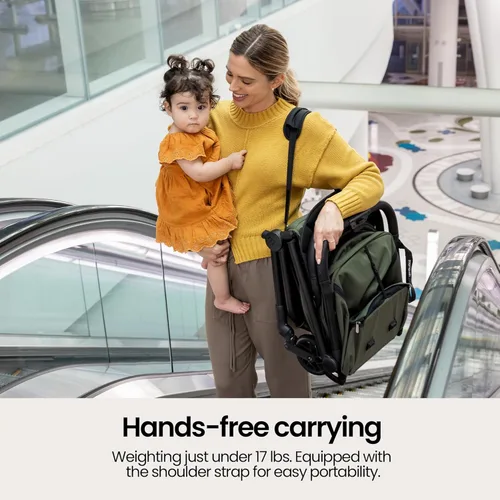 Miniatura 5 de Mompush Velo - Cochecito de viaje ligero, diseño compacto y apto para aviones con plegado con una sola mano, reclinable, desde recién nacido hasta