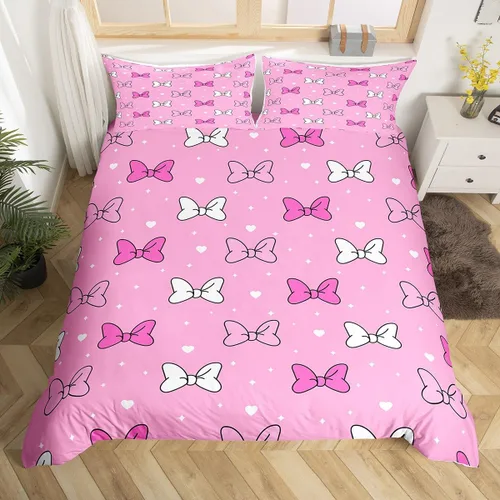 Miniatura 35 de Juego de funda de edredón con lazo de dibujos animados para niños, tamaño individual, juego de ropa de cama de mariquita, escarabajo, insecto