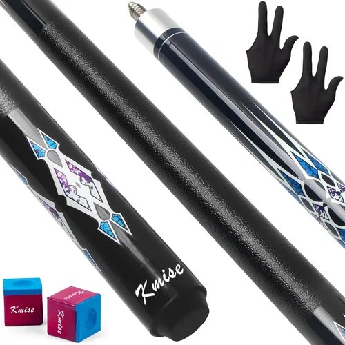 Kmise Pool Stick Set of - 58" Pool Cue Stick, Canadian Maple Professional Billiards Pool Cue, Pool Sticks for Adults, 18~21oz Multiple Colors Negro