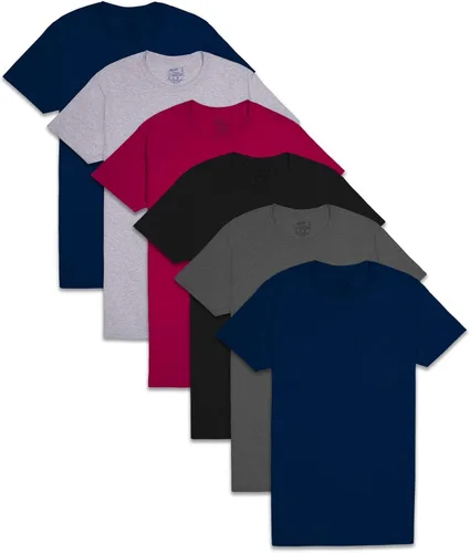 Fruit of the Loom Eversoft - Camisetas de algodón de manga corta con bolsillo para hombre, transpirables y sin etiquetas