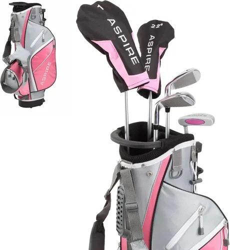 Miniatura 13 de Aspire Junior Plus - Juego completo de palos de golf para niños, niños de 5 años, para niños y niñas, mano derecha, bolsa de golf para niñas reales