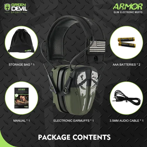 Miniatura 6 de GREEN DEVIL Disparo Protección auditiva Reducción de ruido electrónico Protección auditiva Orejeras Auriculares para pistola de caza