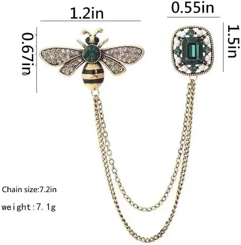 Miniatura 8 de Nyx&lvy Vintage Crystal Flower Brooch Set, 3 Pieces, Purple Pink Green Rhinestones, Gold Tone Floral Pins for Wedding and Evening Wear Christmas gift