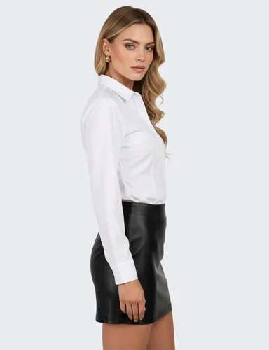 Miniatura 2 de Camisas con botones para mujer, camisas de manga larga para mujer, camisas de vestir elásticas sólidas, camisas de trabajo, blusas de oficina