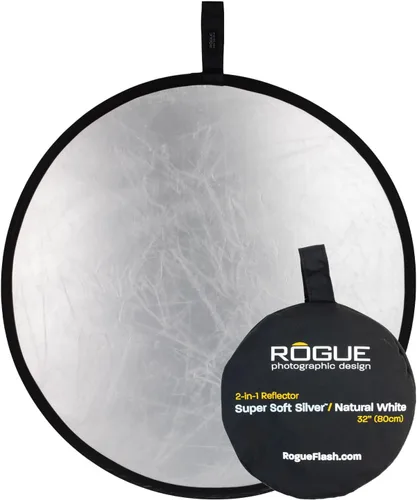 Rogue Reflector plegable 2 en 1 – Super Soft Silver / Natural White 32"