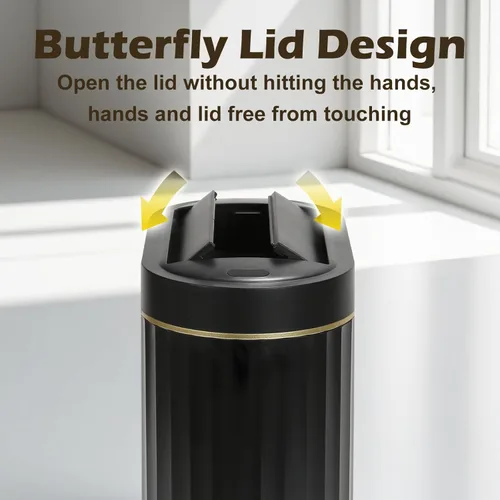 Miniatura 3 de SYNCVIBE Basurero de Baño con Tapa Butterfly de 2 Galones con Sensor, Bote de Basura Impermeable IPX5, Papelera Delgada Automática, Papelera Bajo