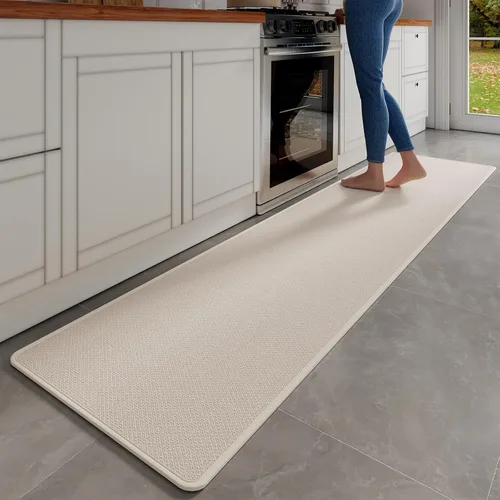 Miniatura 37 de YDKGL Tapetes de cocina para piso, alfombras de cocina súper absorbentes, antideslizantes, lavables, de lino sintético suave trenzado, alfombra