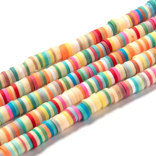 Miniatura 19 de Cheriswelry - Cuentas de arcilla de 0.157 in, 9200 cuentas de arcilla polimérica Heishi, 24 colores, planas, redondas, hechas a mano, disco