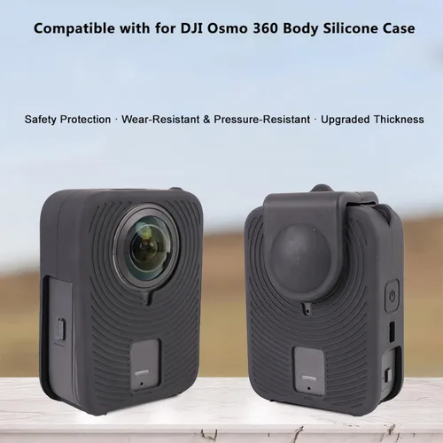 Miniatura 3 de Funda protectora de silicona para DJI OSMO 360 Action Camera Soft All-Round Cover Shell con protector abierto lateral de la batería, accesorios