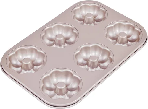 Miniatura 14 de Molde para Donas y Pastel, 12 Cavidades Antiadherente Anillo para Donas, Utensilios de Hornear para Horno (Oro Champán)