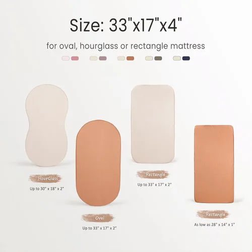 Miniatura 2 de lulumoon Sábanas de Moisés de Muselina para Bebé: Sábanas de Moisés de Algodón Neutras para Niños y Niñas - Ajustadas para Óvalo, Rectángulo o Reloj