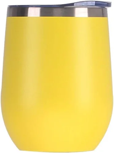 Miniatura 15 de Copas de vino de acero inoxidable, vaso aislado de doble pared con tapa para vino, café, bebidas, champán, cócteles (acero inoxidable)