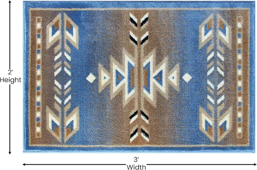Miniatura 2 de Masada Masada Rugs Southwest - Alfombra nativa americana de 2 x 3 pies, color azul