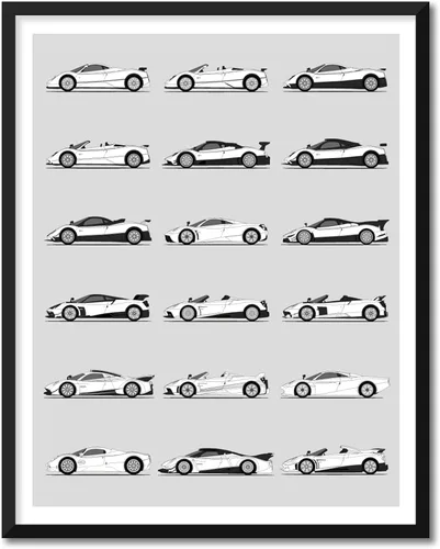 Miniatura 21 de Idea Network Póster hecho a mano compatible con Chevy impreso, arte de pared, decoración hecha a mano de lo mejor de las generaciones de Chevy