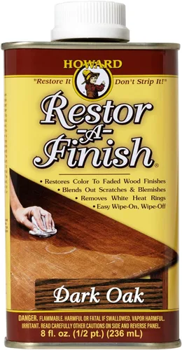 Howard - Restor-A-Finish: Restaura tus acabados de madera de roble oscuro. Repara arañazos, elimina manchas, anillos de calor o agua y más. Seguro