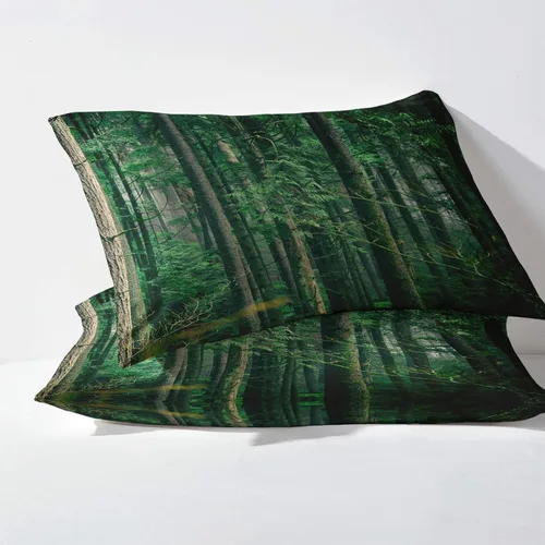 Miniatura 3 de Forest Sheets K8-&-189 - Juego de sábanas y fundas de almohada de tamaño individual, sábanas y fundas de almohada con patrón de color verde árbol