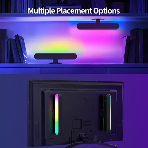 Miniatura 6 de BASON LIGHTING Barras de luz inteligentes, luces LED inteligentes RGB-ICW con sincronización de música, luz de escritorio RGB Bluetooth, luces
