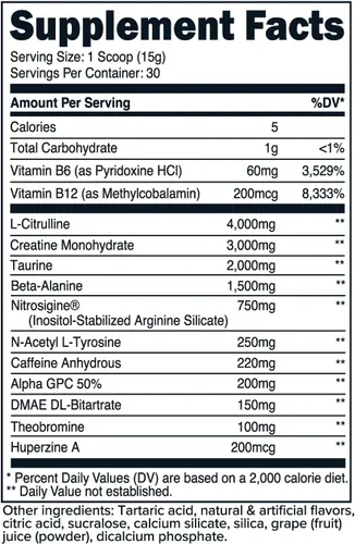 Miniatura 2 de Primaforce Polvo complejo pre-entrenamiento (uva, 30 porciones) - Suplemento de fitness para mejorar la rutina de entrenamiento, 15.45 oz