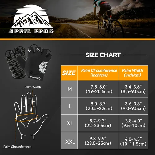 Miniatura 2 de Guantes deportivos de ciclismo para bicicleta Guantes de bicicleta de medio dedo para hombres y mujeres con almohadilla de gel de 0.197 in - Guantes