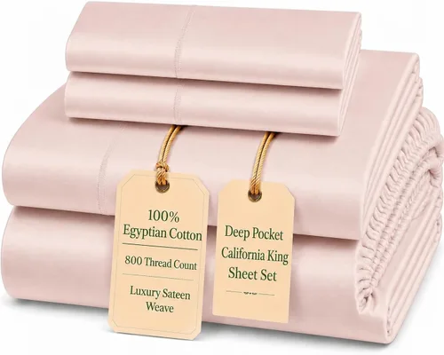 Miniatura 95 de Sábanas Twin XL 100% Algodón Para Cama Twin, Juego de Sábana Bajera Totalmente Elástica y Fundas de Almohada 800TC, Sábanas de Bolsillo Profundo 06