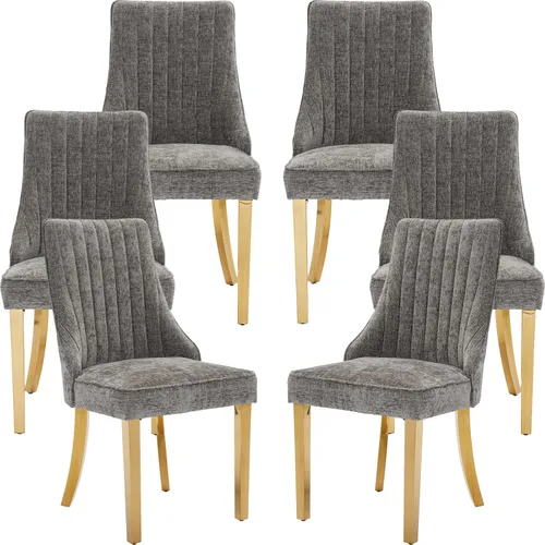 Miniatura 10 de ODUSE-DAILY Juego de 2 sillas de comedor de mediados del siglo en color beige, juego de 2 sillas modernas para cocina y comedor, sillas tapizadas