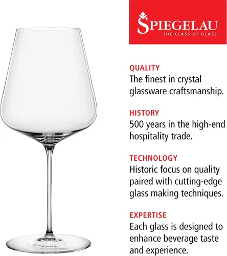 Miniatura 2 de Spiegelau Definition Copas de Vino Bordeaux, Copas de Cristal Transparente para Vino Tinto, Cristalería Elegante con Tallo, Bar en Casa, Fiesta