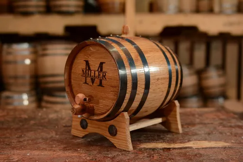 Miniatura 2 de Barril de whisky personalizado – Barril de vino personalizado – Barril de roble grabado de 2 litros Envejece tu propio tequila, whisky, ron